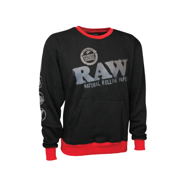 RAW Crewneck Sweatshirt Long Sleeve / XL / Black And Red